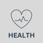 Best health, fitness apps category icon displayed by a heart with heartbeats trendline in it