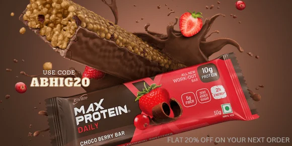 Use Code ABHIG20 at Max Protein and get flat 20% off on your next order